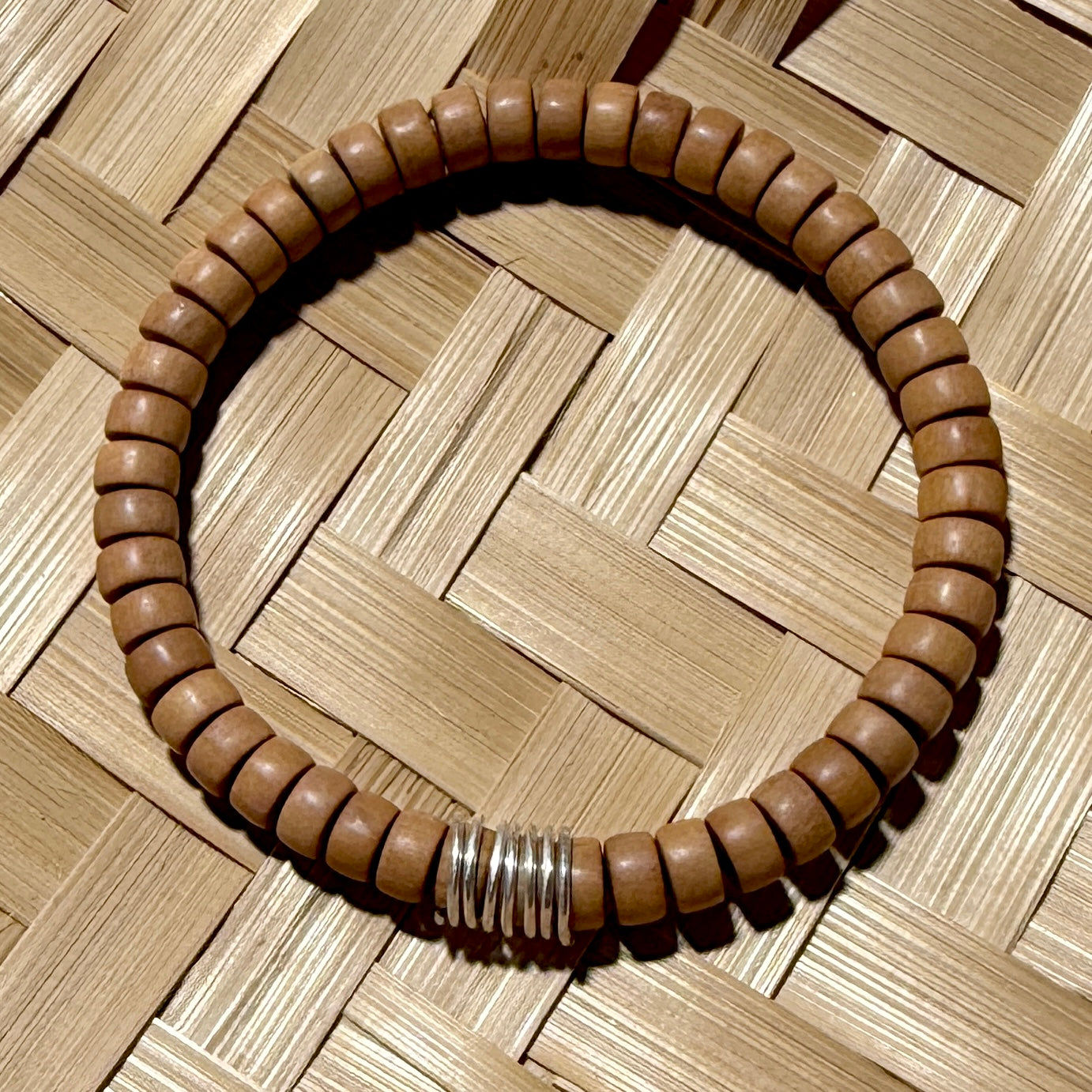 Bracelet : Sandalwood with Sterling Coil / Sandalwood with Gold filled Coil