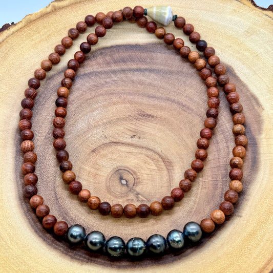 Necklace : ~34" Tahitian Pearl Sandalwood