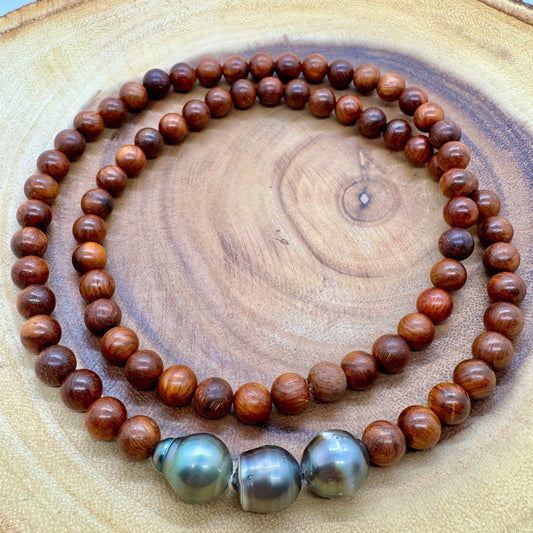 Necklace : ~32" Tahitian Pearl Sandalwood