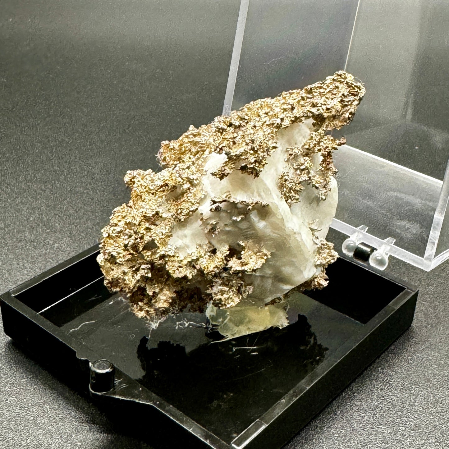 Native Silver on Calcite Display Specimen