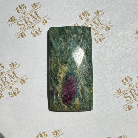 Cab : Ruby Zoisite, Faceted, 38mm x 20mm x 3mm, 44ct