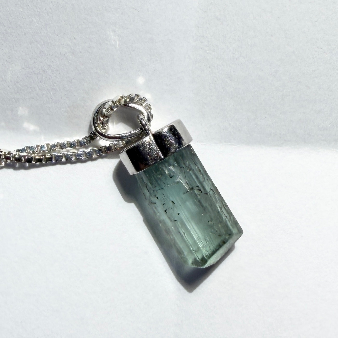 Necklace : Elbaite Tourmaline Pendant, 2.39gms, Piaui Brazil, Sterling Silver