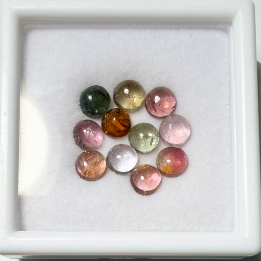 Cabs : Multi-colored Tourmaline, 5mm, petite display box