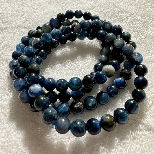Bracelet : 7mm Blue Kyanite, 6½”