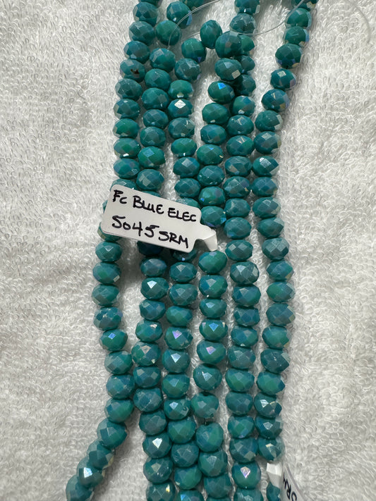Beads : FC Blue Crystal Electroplated : 8mm