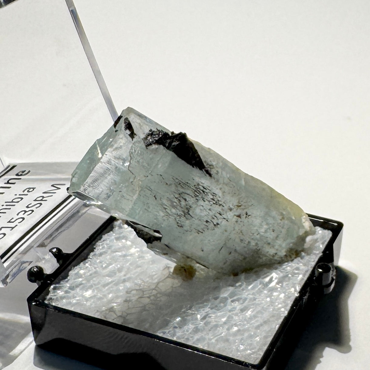 Crystal : Mounted : Natural Aquamarine, Shorl, Feldspar specimen from Namibia