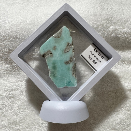 Framed : Slab : Larimar in 3.5” see-through frame