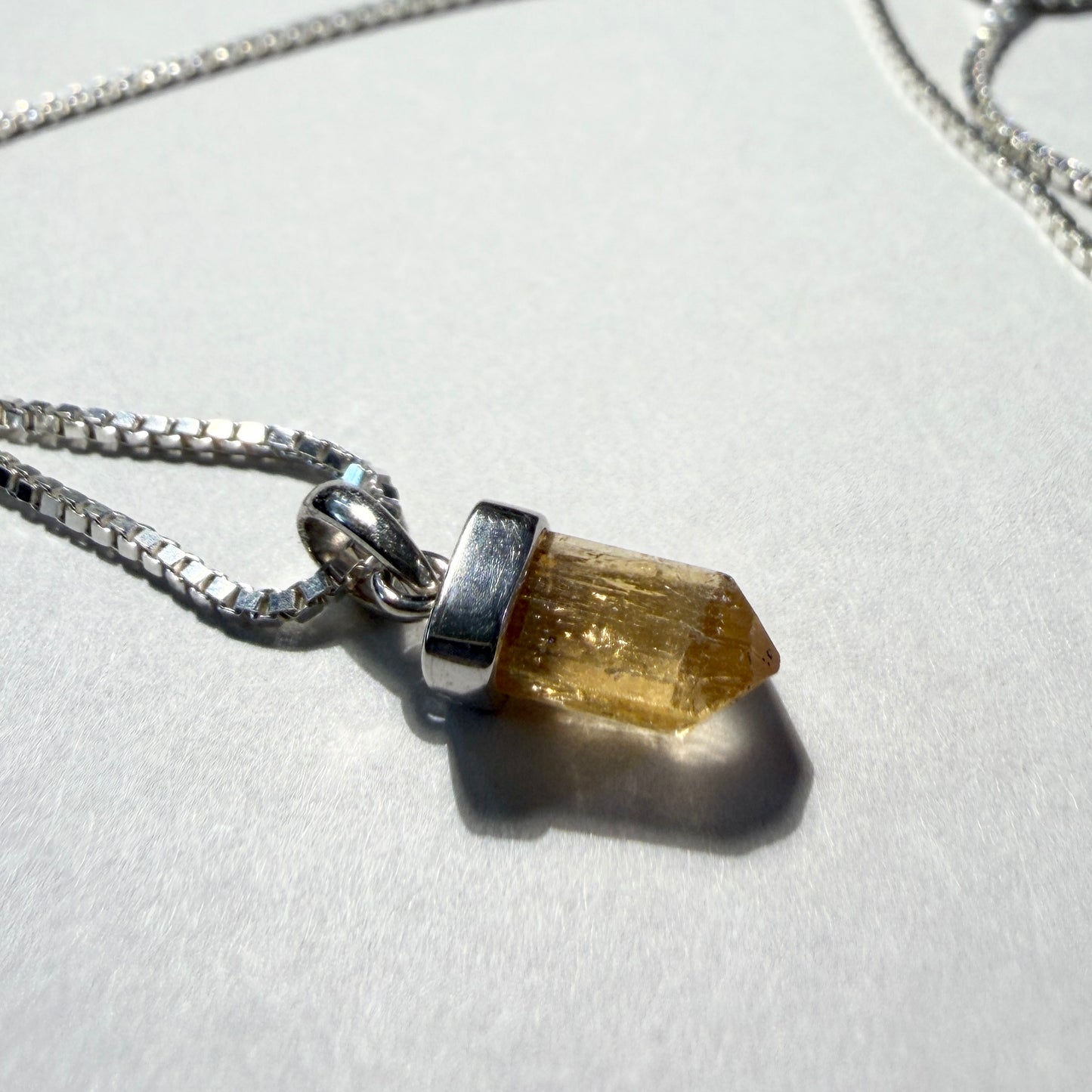 Necklace : Imperial Topaz Pendants, Sterling Silver, 18" and 20", Brazil