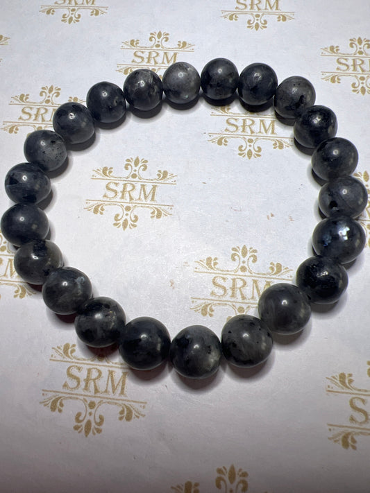 Bracelet : 8mm Larvikite.  6¼”.