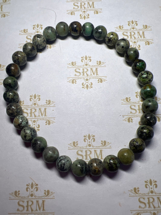 Bracelet : 6mm African Turquoise Jasper, 6½".