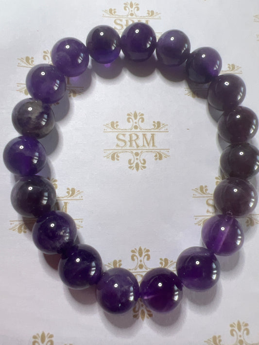 Bracelet : 10mm Chevron Amethyst, 6¼"