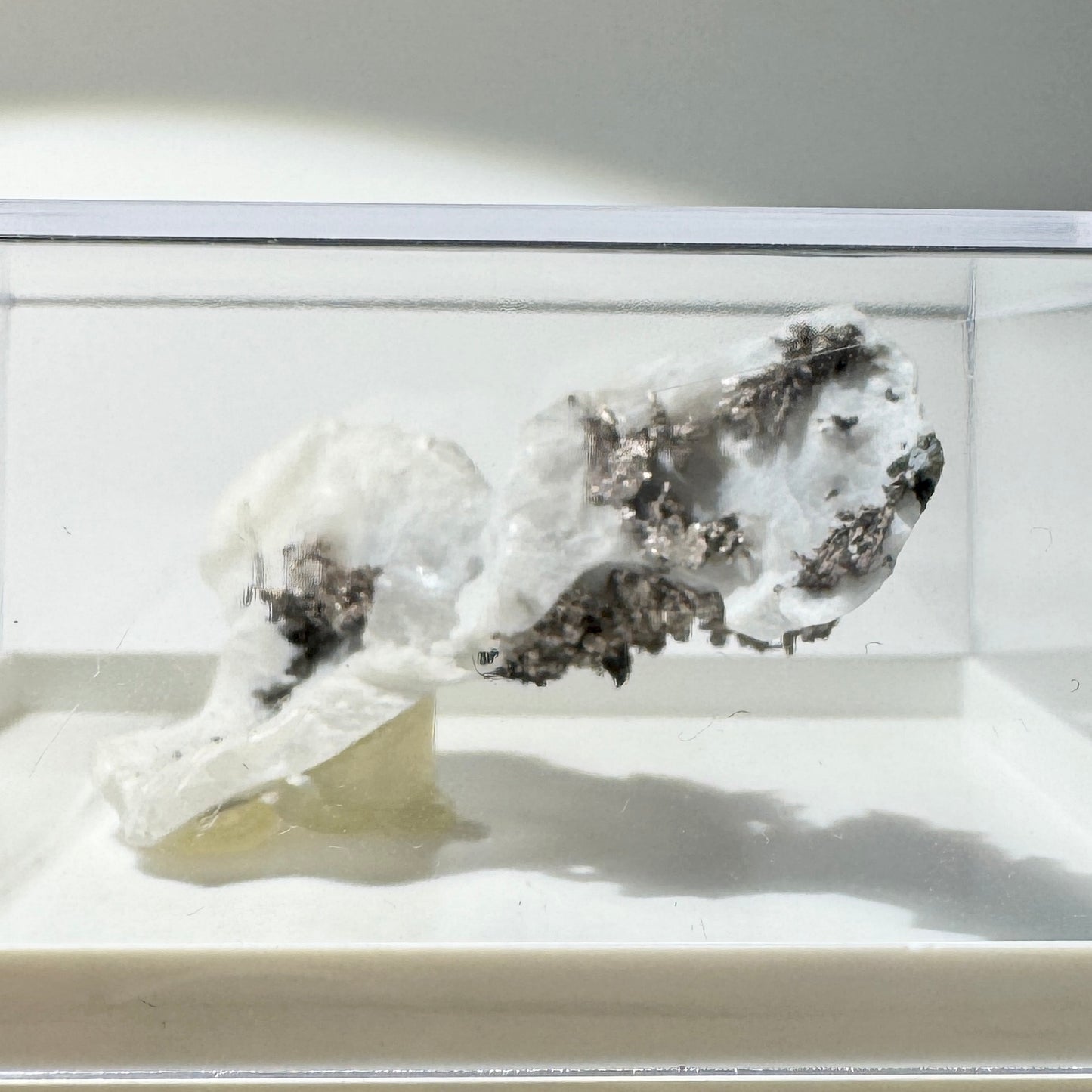 Crystal : Mounted : Native Silver on Calcite Display Specimen