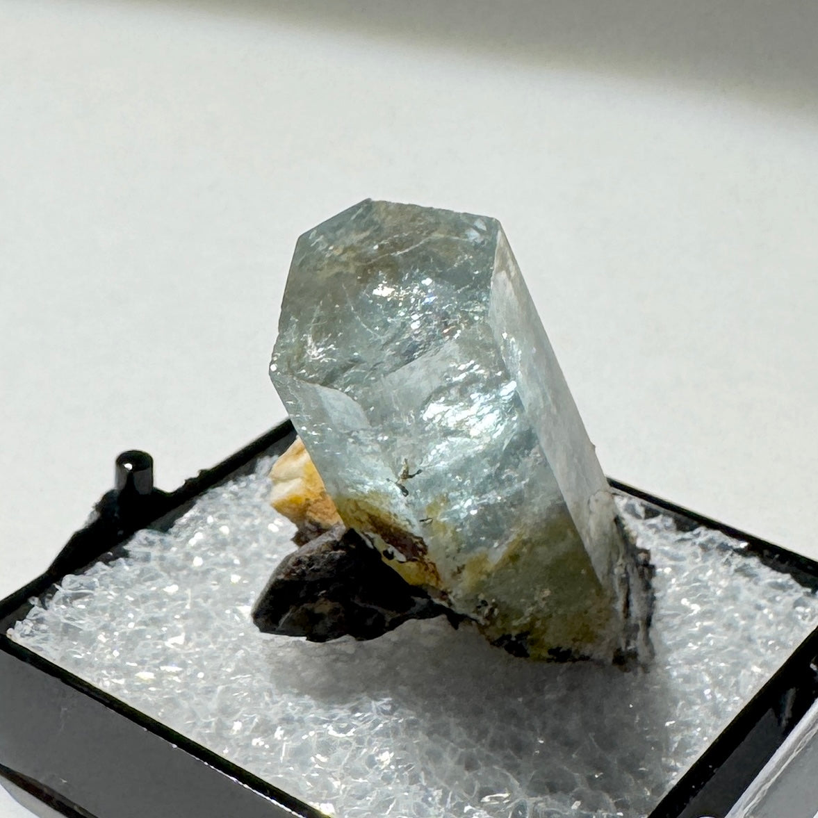 Crystal : Mounted : Natural Aquamarine, Shorl, Feldspar specimen from Namibia