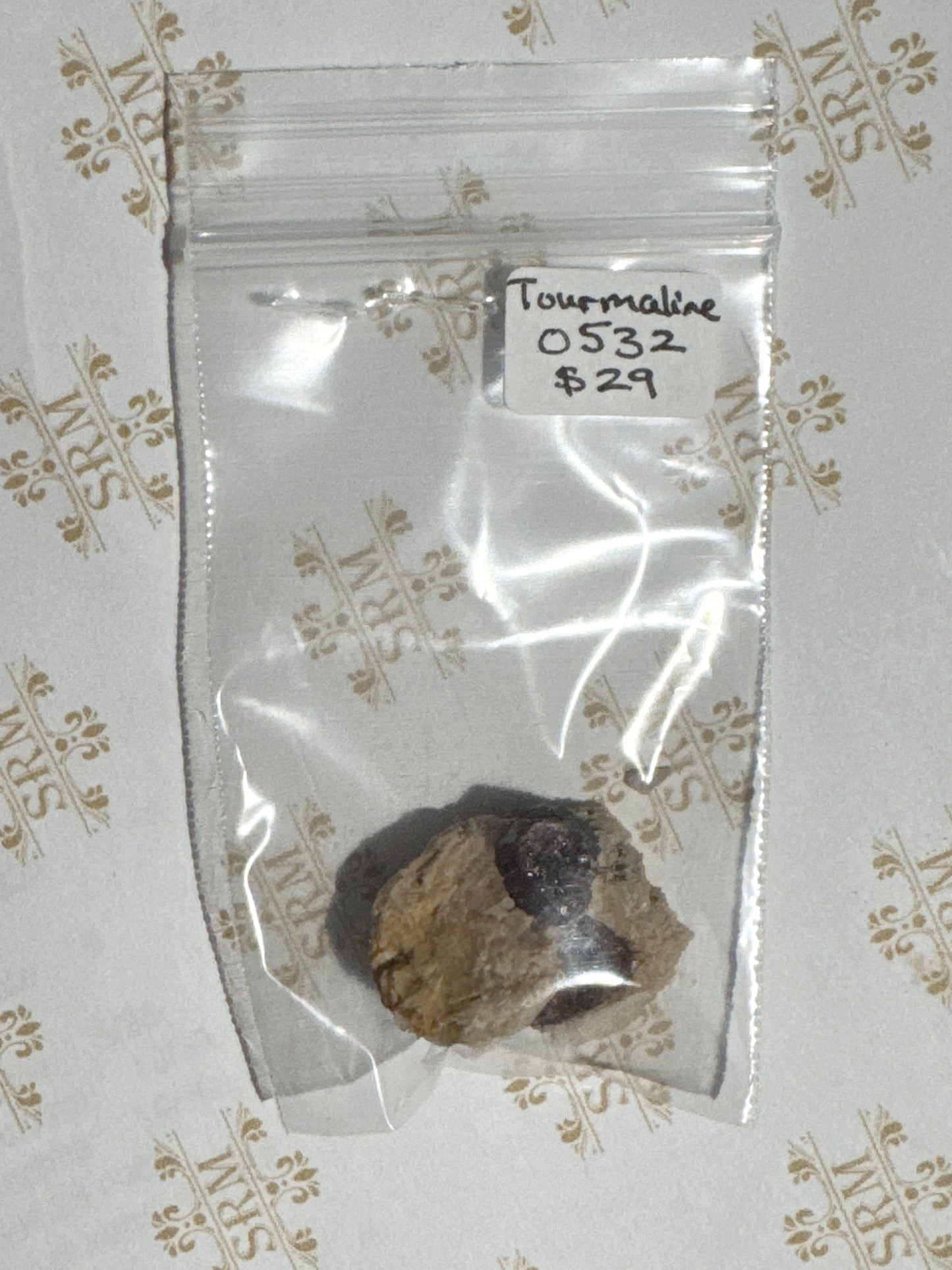 Bag : Crystal : Pink Tourmaline in Matrix, 1"