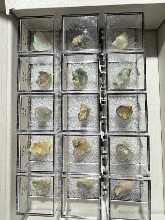 Bulk : Mounted : Welo Opals, Ethiopia, 15 Pieces
