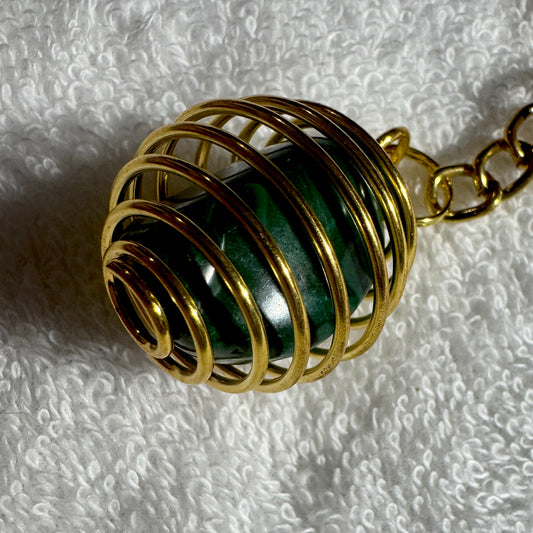 Novelty : Keychain : Caged Malachite