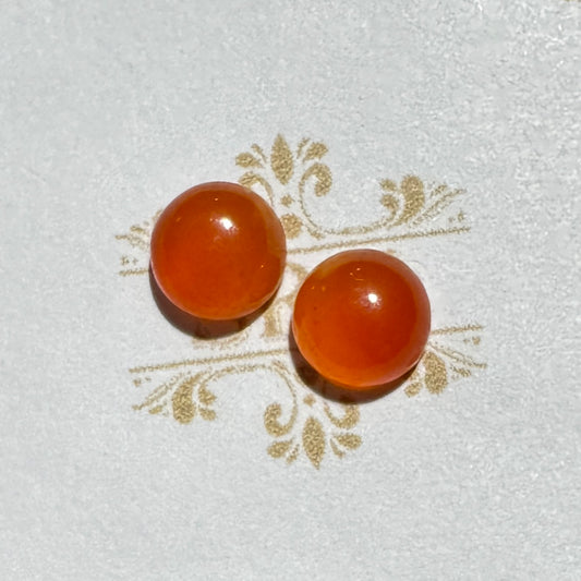 Cab : Carnelian, Pair, 7mm x 4mm