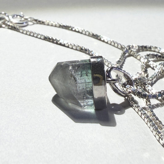 Necklace : Elbaite Tourmaline Pendant, 2gms, Paprok Afghanistan, Sterling Silver