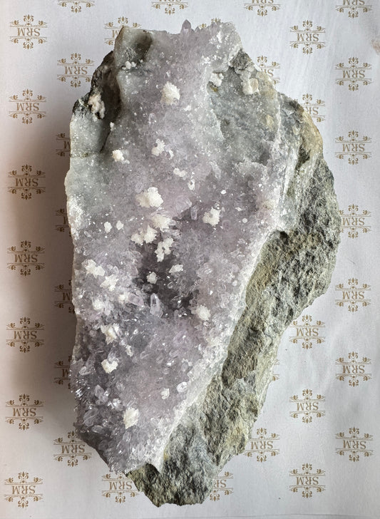 Cluster : Mangano Calcite Tufts on Amethyst, ~2¼ lbs