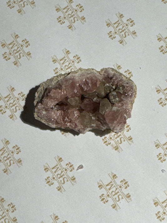 Geode : Pink Amethyst, half, 2"x1¼"