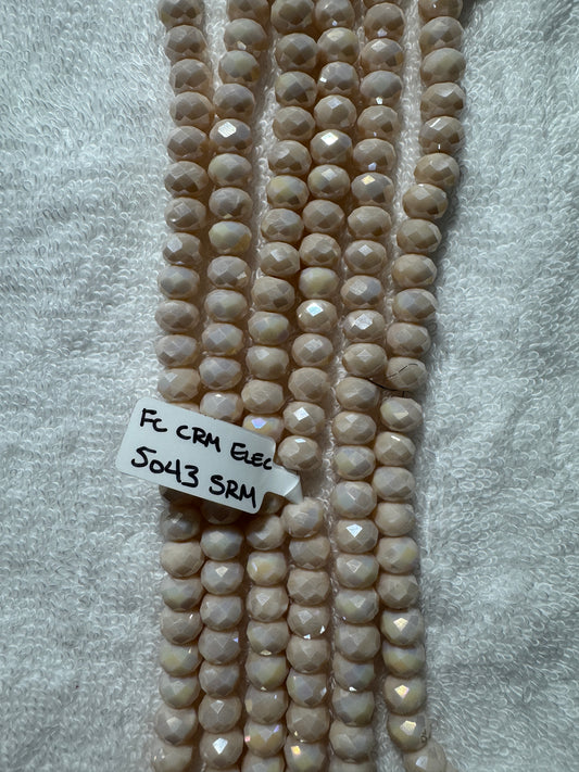 Beads : FC Cream Crystal Electroplated : 8mm