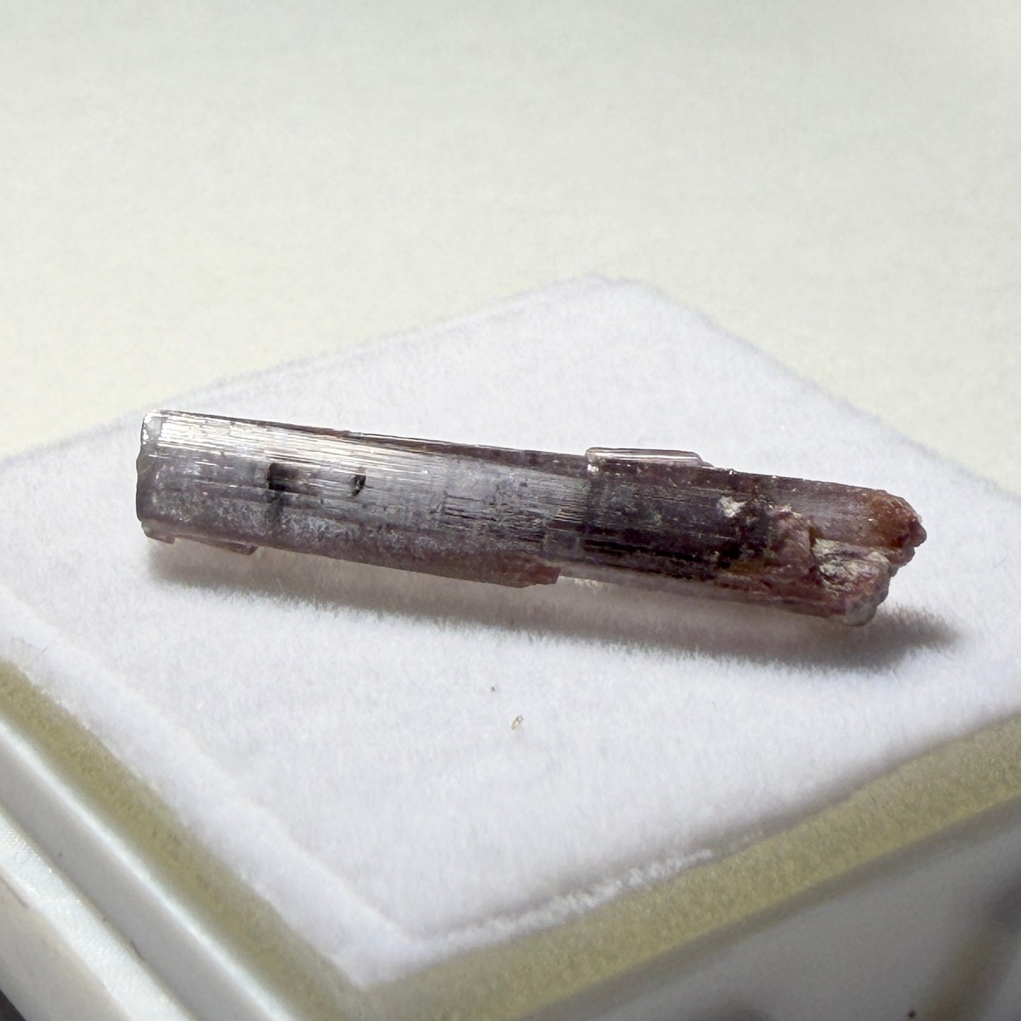 Crystals : Purple Tourmaline, 1.125gm, Nigeria, in small display box