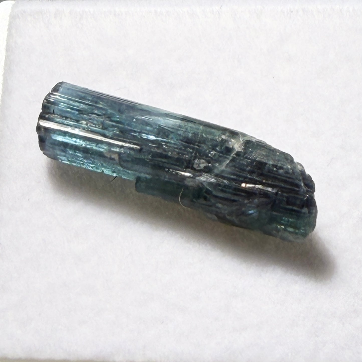 Crystals : Blurple Tourmaline, 1.65gm, Afghanistan, in small display box