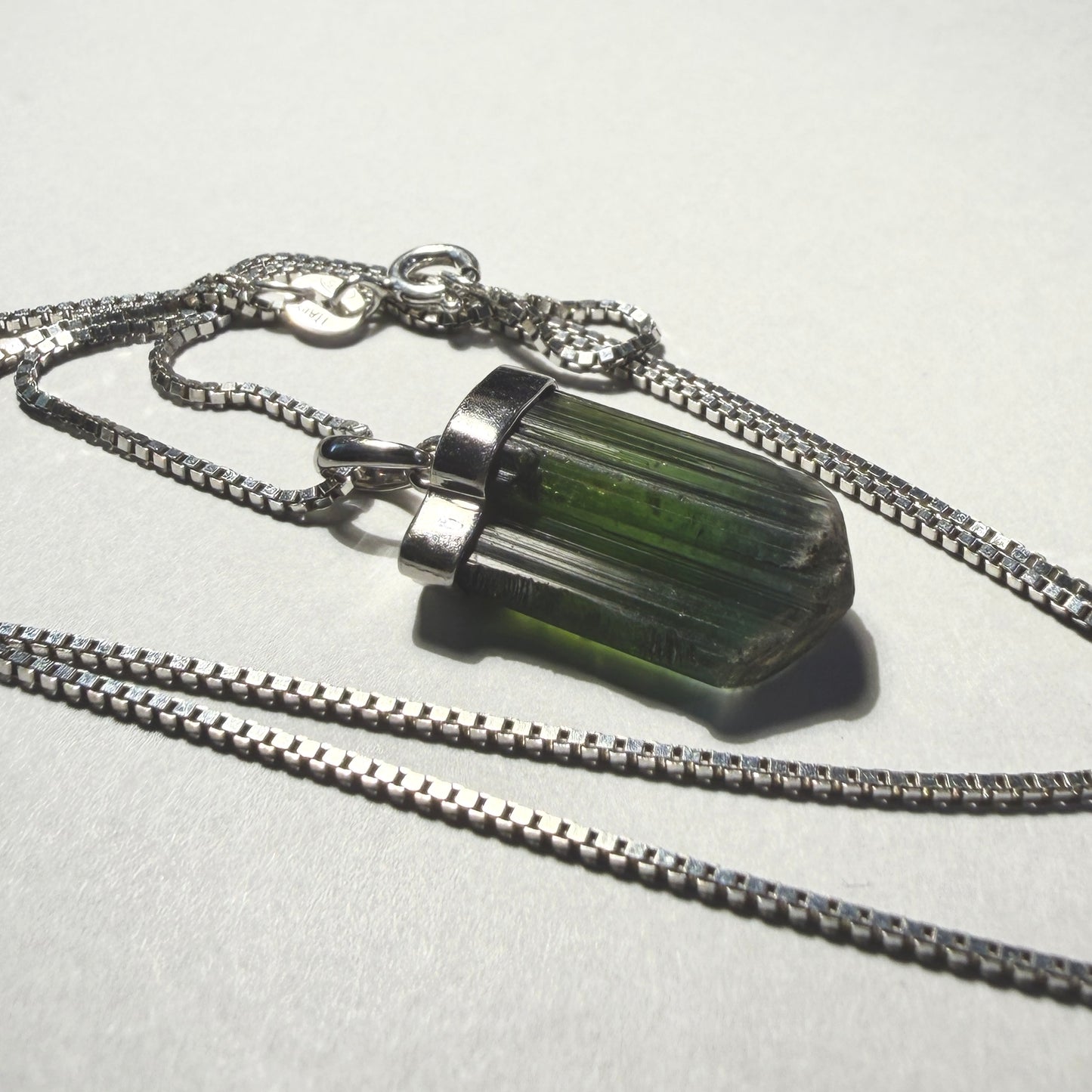 Necklace : Tourmaline Pendant, 3.6gms, Paprock Afghanistan, Sterling Silver