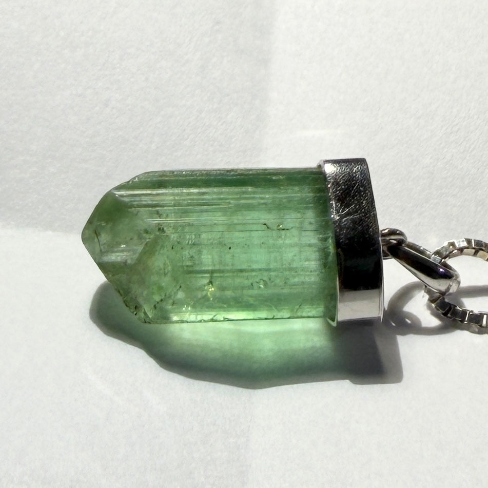 Necklace : Tourmaline Pendant, 4.25gms, Jabba Afghanistan, Sterling Silver
