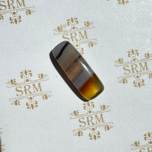 Cab : Agate, Montana, 27mm x 9mm x 4mm, 19ct