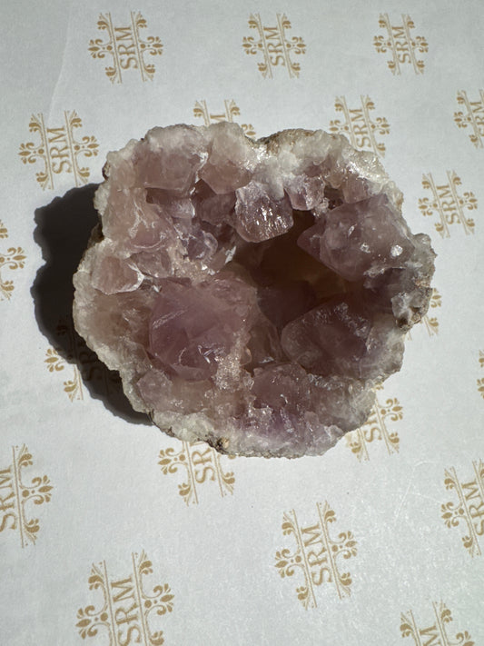 Geode : Pink Amethyst, half, 2¼"x1½"