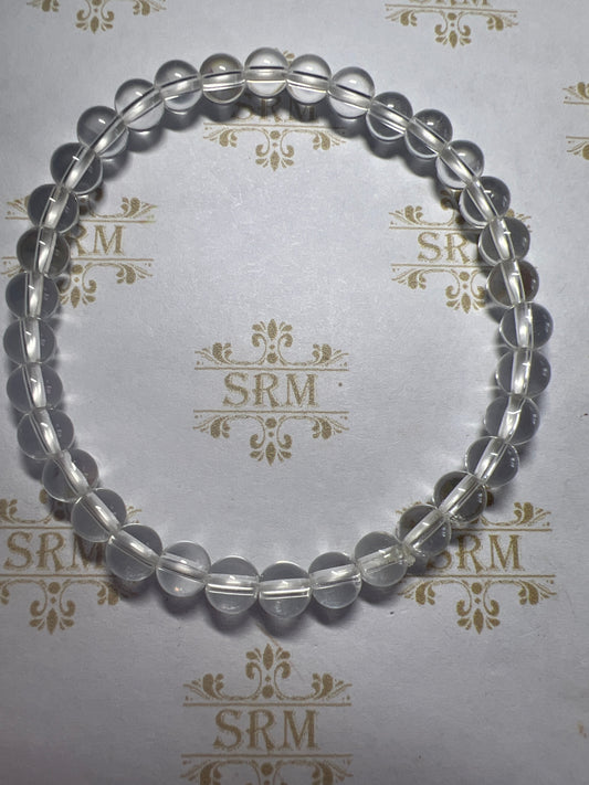 Bracelet : 6mm Clear Quartz : 6½”