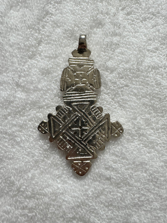 Pendant : White Brass Nepal : 62mm