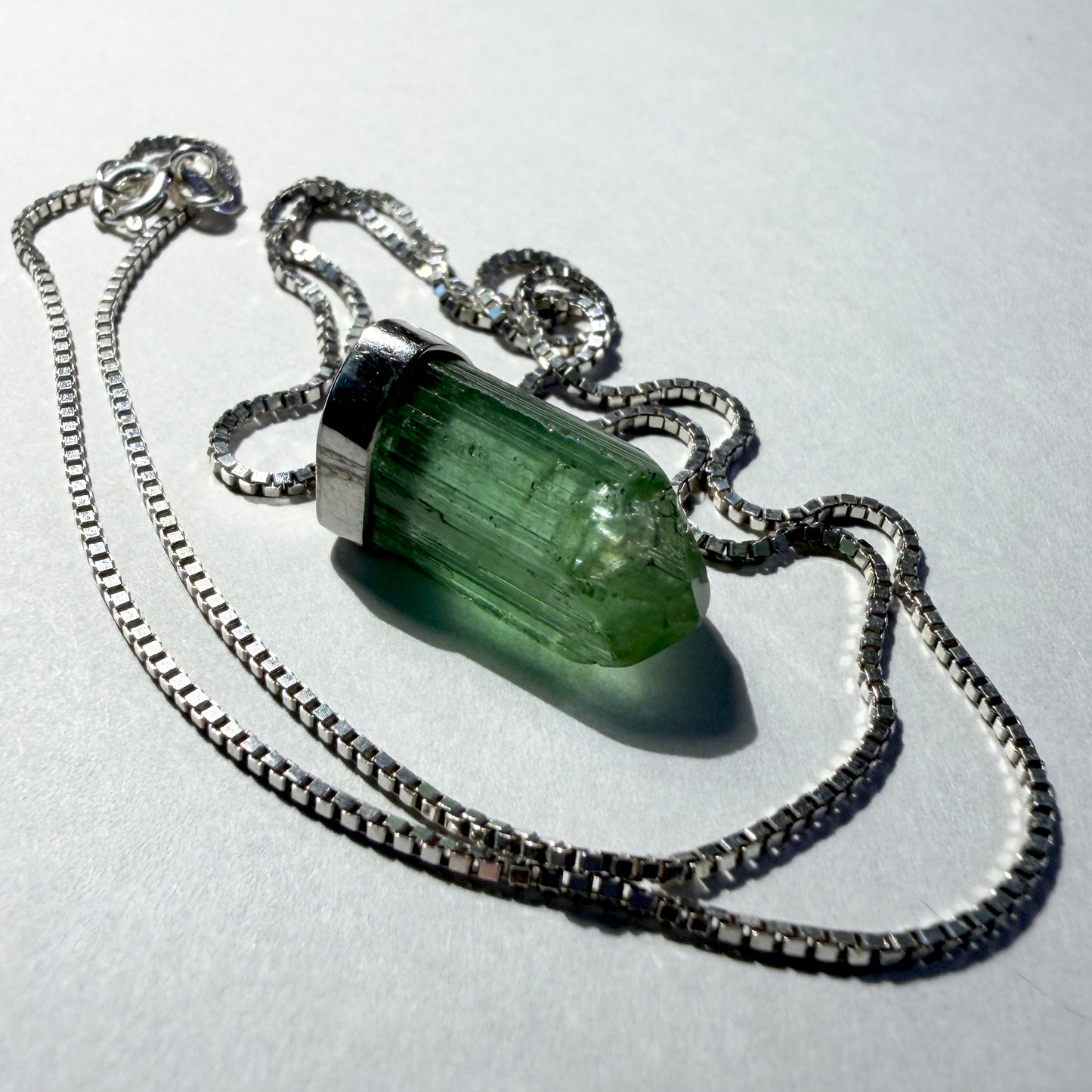 Necklace : Tourmaline Pendant, 4.25gms, Jabba Afghanistan, Sterling Silver