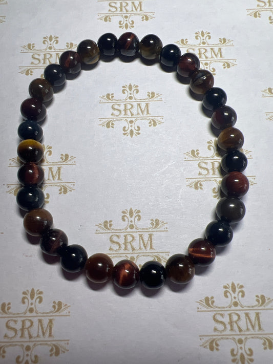 Bracelet : 6mm Multi-color Tigers Eye : 6½”