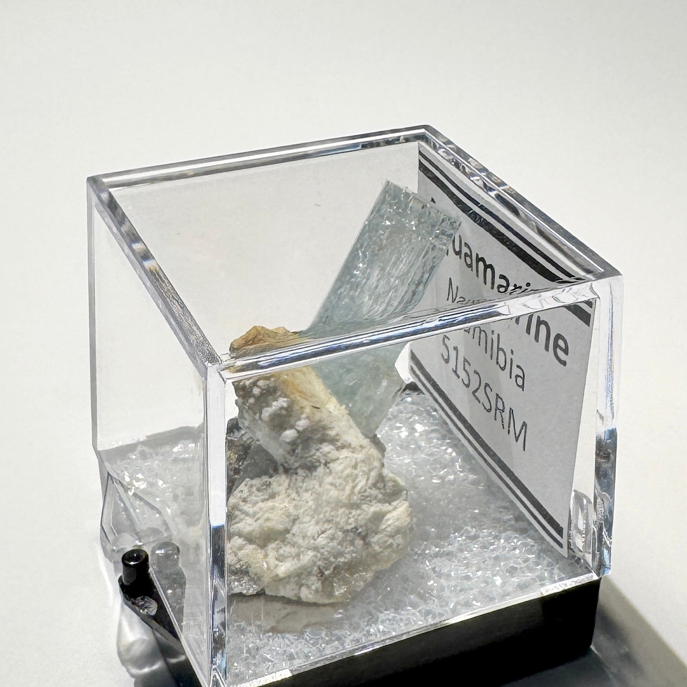 Crystal : Mounted : Natural Aquamarine, Shorl, Feldspar specimen from Namibia