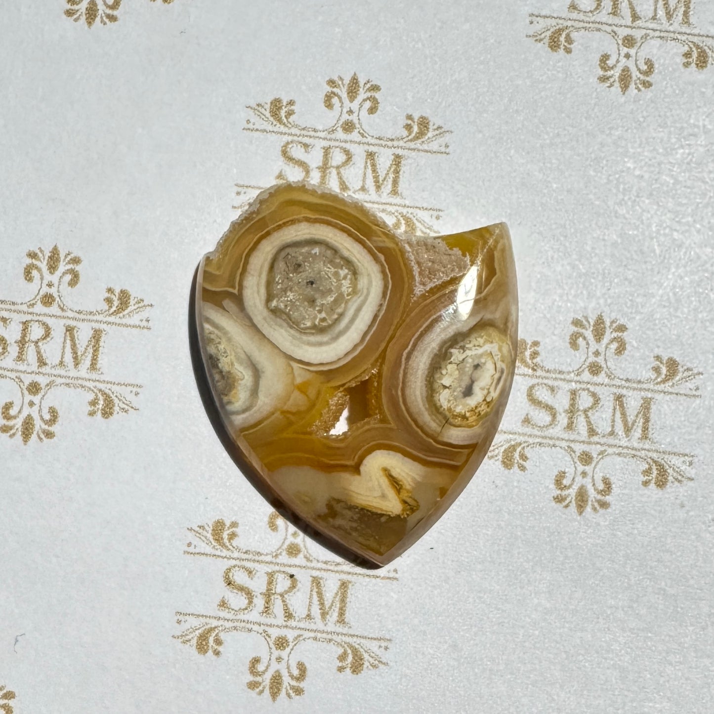 Cab : Flower Agate Abstract, Indonesia, 35mm x 27mm x 4mm