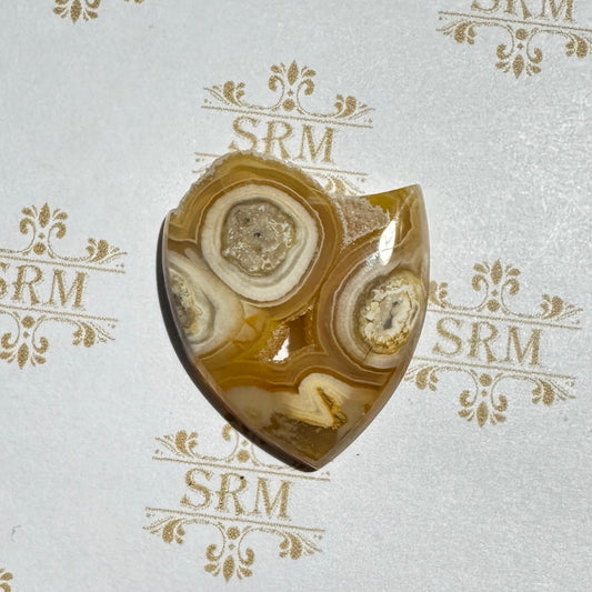 Cab : Flower Agate Abstract, Indonesia, 35mm x 27mm x 4mm