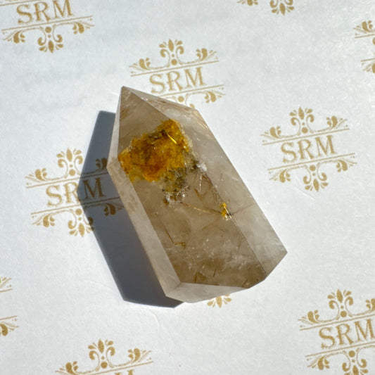 Point : Rutile in Quartz, ~1½"