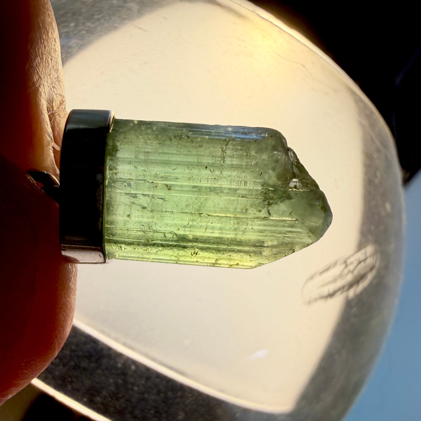 Necklace : Tourmaline Pendant, 4.25gms, Jabba Afghanistan, Sterling Silver