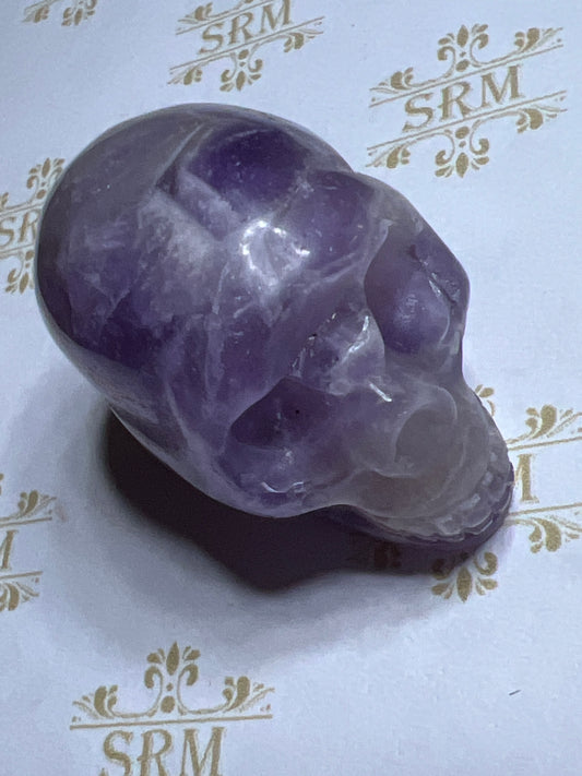Carved : Skull : Chevron Amethyst