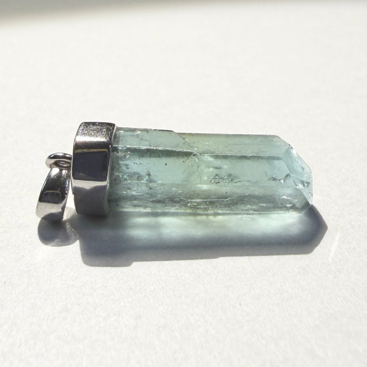 Necklace : Elbaite Tourmaline Pendant, 2.3gms, Piaui Brazil, Sterling Silver