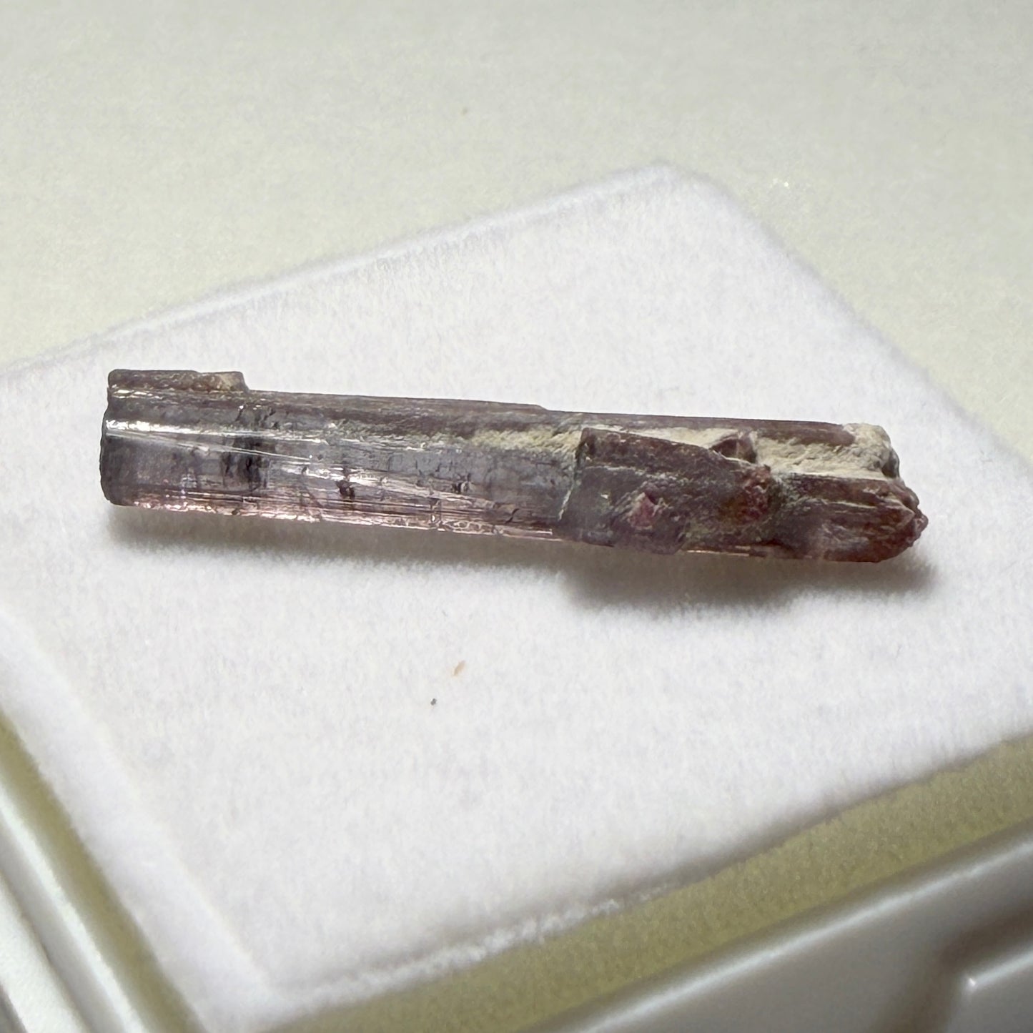 Crystals : Purple Tourmaline, 1.125gm, Nigeria, in small display box