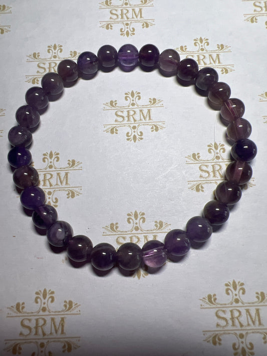 Bracelet : 6mm Amethyst, 6½”, 6¾”, 7”