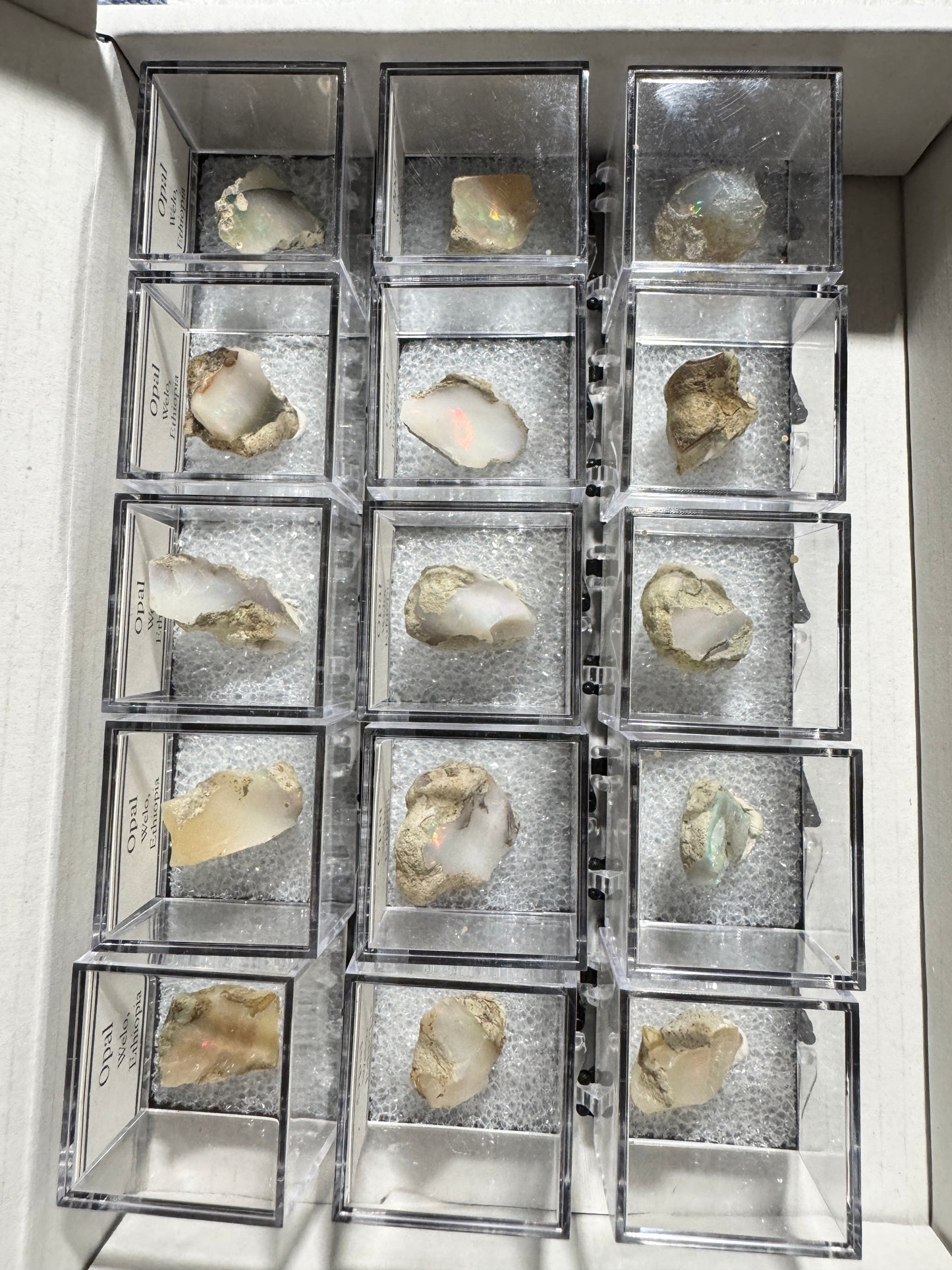 Bulk : Mounted : Welo Opals, Ethiopia, 15 Pieces