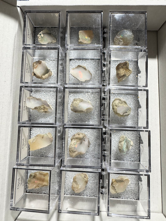 Bulk : Mounted : Welo Opals, Ethiopia, 15 Pieces