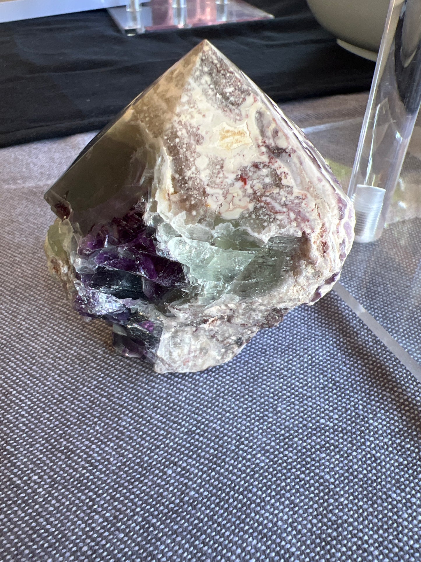 Rainbow Fluorite Top Polish Point Raw Generator