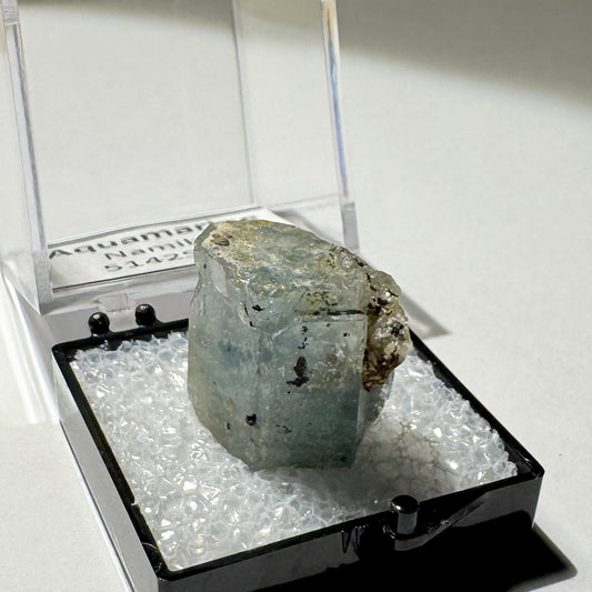 Crystal : Mounted : Natural Aquamarine, Shorl, Feldspar specimen from Namibia
