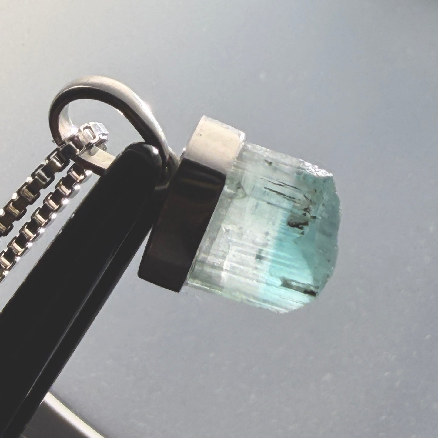 Necklace : Tourmaline Pendant, 1.61gms, Pachigram Afghanistan, Sterling Silver