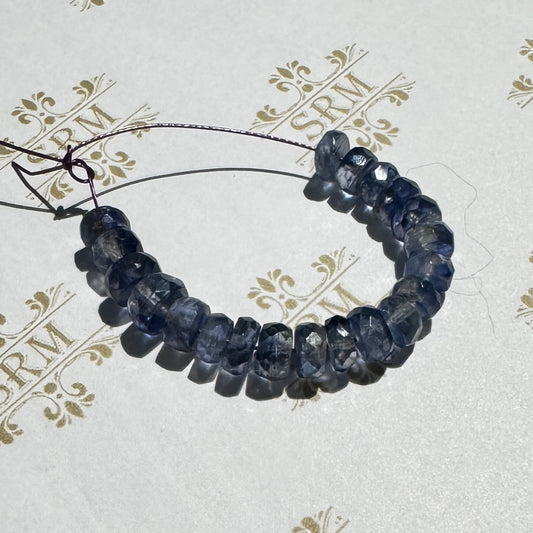 Faceted: Strand Kyanite, 5mm/6mm Rondelles, 2¼", 21ct